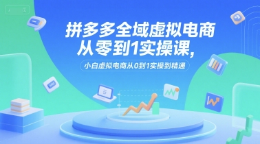 拼多多全域虚拟电商从零到1实操课，小白虚拟电商从0到1实操到精通 - 宏盛创业网-宏盛创业网