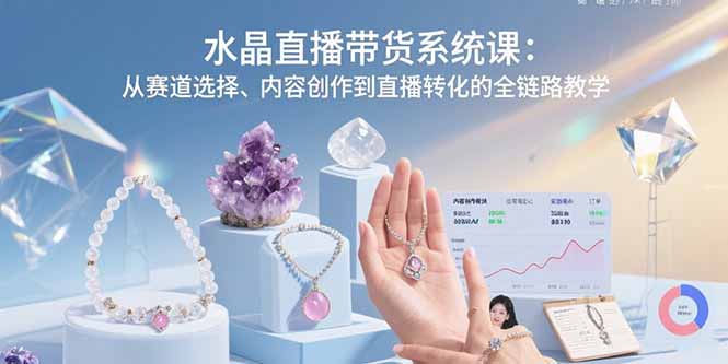 水晶直播带货系统课：从赛道选择、内容创作到直播转化的全链路教学 - 宏盛创业网-宏盛创业网