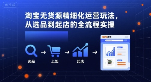 淘宝无货源精细化运营玩法，从选品到起店的全流程实操 - 宏盛创业网-宏盛创业网