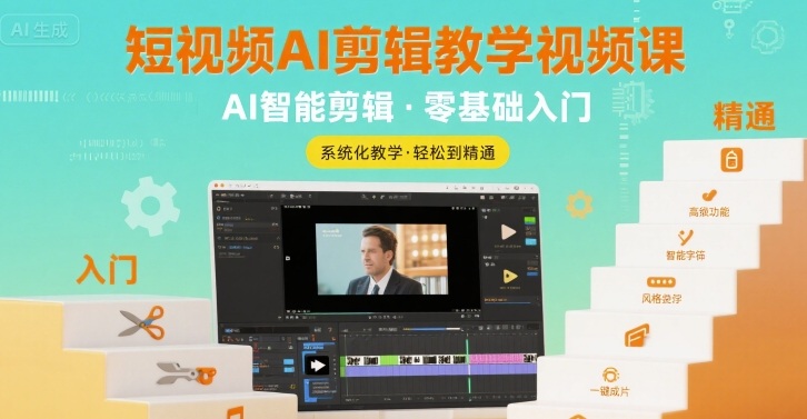短视频AI剪辑教学视频课，入门到精通 - 宏盛创业网-宏盛创业网