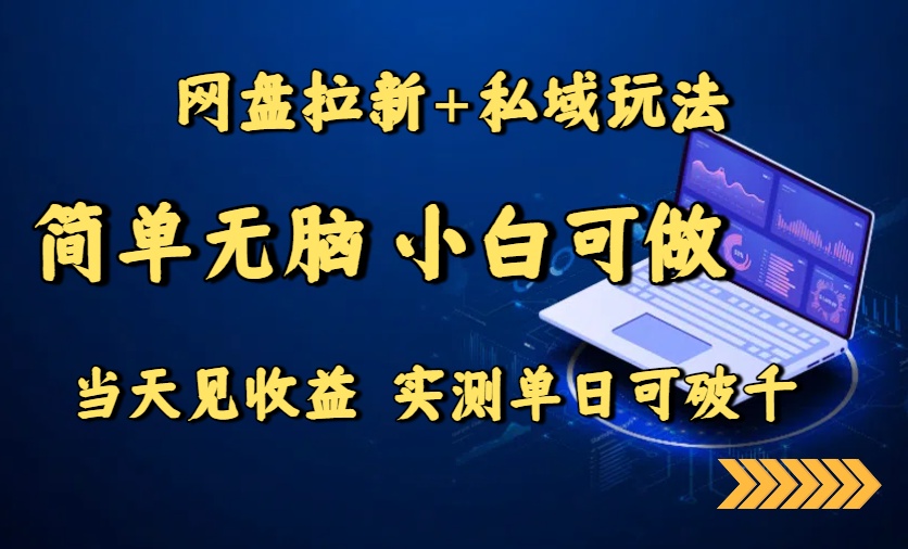 网盘拉新+私域玩法，简单无脑，小白可做，当天见收益，实测单日可破千 - 宏盛创业网-宏盛创业网
