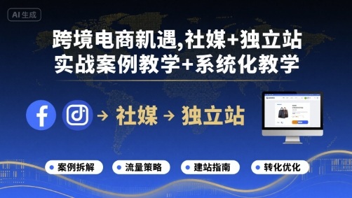 跨境电商新机遇，社媒+独立站，实战案例教学+系统化教学 - 宏盛创业网-宏盛创业网