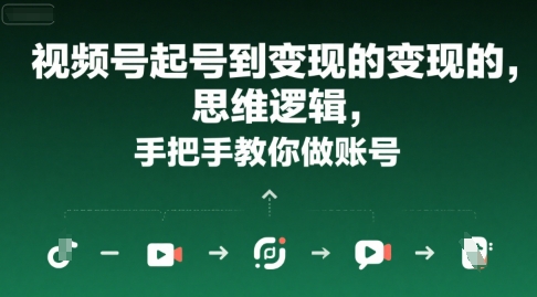 视频号起号到变现的思维逻辑，手把手教你做账号 - 宏盛创业网-宏盛创业网