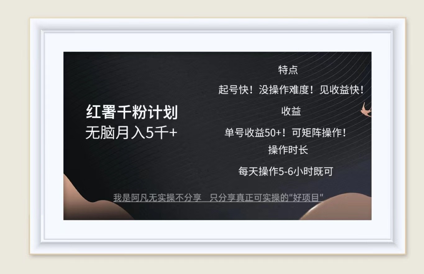红薯千粉计划无脑月入5千+！既做既赚！ - 宏盛创业网-宏盛创业网