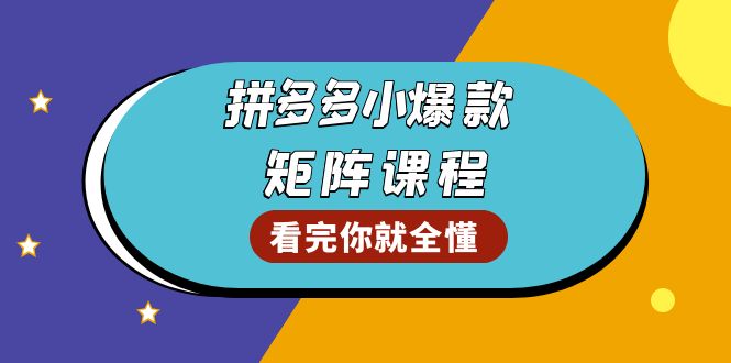 拼多多爆款矩阵课程：教你测出店铺爆款，优化销量，提升GMV，打造爆款群 - 宏盛创业网-宏盛创业网
