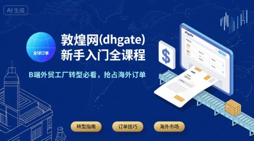 敦煌网(dhgate)新手入门全课程，B端外贸工厂转型必看，抢占海外订单 - 宏盛创业网-宏盛创业网