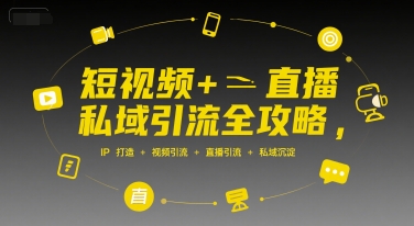短视频+直播私域引流全攻略，IP打造 +视频引流 +直播引流 +私域沉淀 - 宏盛创业网-宏盛创业网