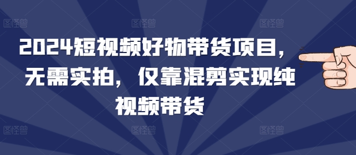 2024短视频好物带货项目，无需实拍，仅靠混剪实现纯视频带货 - 宏盛创业网-宏盛创业网