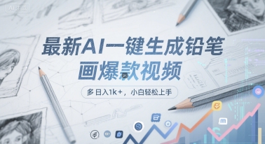 最新AI一键生成铅笔画爆款视频，多平台分发，日 入1k+，小白轻松上手【揭秘】 - 宏盛创业网-宏盛创业网