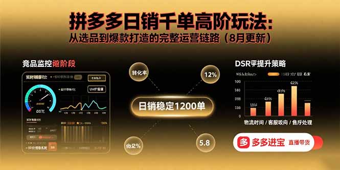 拼多多日销千单高阶玩法：从选品到爆款打造的完整运营链路(8月更新 - 宏盛创业网-宏盛创业网