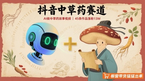 抖音中草药赛道，用AI做中草药故事视频，45条作品涨粉13W，橱窗带货猛猛出单 - 宏盛创业网-宏盛创业网