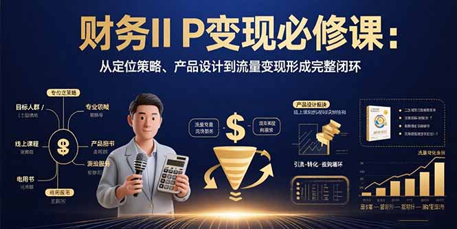 财务IP变现必修课：从定位策略、产品设计到流量变现形成完整闭环 - 宏盛创业网-宏盛创业网