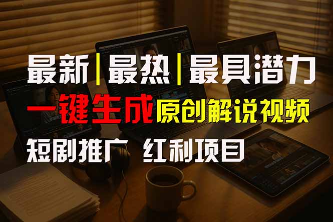 短剧推广新思路，AI一键生成原创解说视频，10分钟产出100条，30天赚了5.5w - 宏盛创业网-宏盛创业网