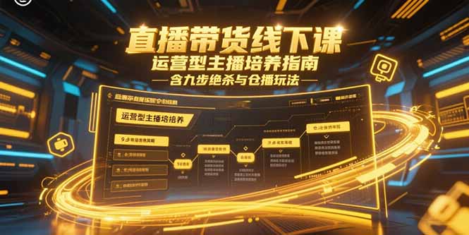 直播带货线下课，运营型主播培养指南，含九步绝杀与仓播玩法 - 宏盛创业网-宏盛创业网