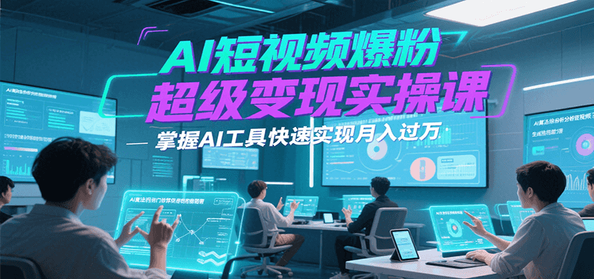 AI短视频爆粉超级变现实操课，掌握AI工具快速实现月入过万 - 宏盛创业网-宏盛创业网