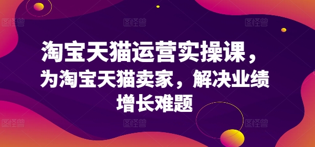 淘宝天猫运营实操课，为淘宝天猫卖家，解决业绩增长难题 - 宏盛创业网-宏盛创业网