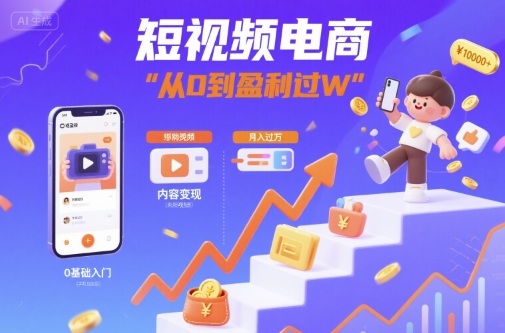 短视频电商：短视频变现从0到盈利过W - 宏盛创业网-宏盛创业网