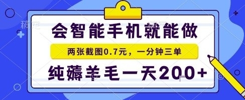手机项目，二十秒一单，纯薅羊毛一天2张+做就有【揭秘】 - 宏盛创业网-宏盛创业网