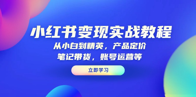 小红书变现实战教程：从小白到精英，产品定价，笔记带货，账号运营等 - 宏盛创业网-宏盛创业网