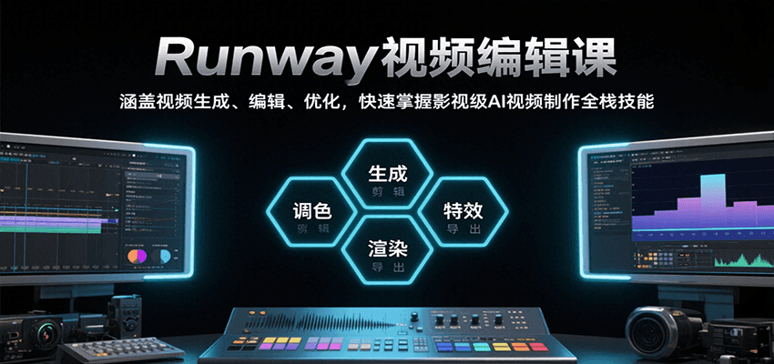 Runway视频编辑课，涵盖视频生成、编辑、优化，快速掌握影视级AI视频制作全栈技能 - 宏盛创业网-宏盛创业网