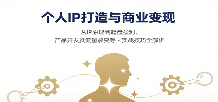 个人IP打造与商业变现，从IP原理到起盘盈利、产品开发及流量裂变等实战技巧全解析 - 宏盛创业网-宏盛创业网