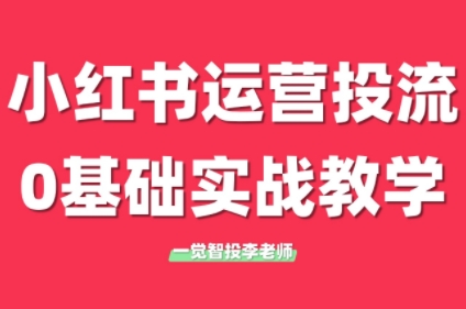 李老师·小红书运营投流，0基础实战教学(更新) - 宏盛创业网-宏盛创业网