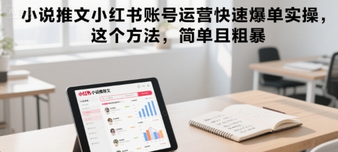 小说推文小红书账号运营快速爆单实操，这个方法，简单且粗暴 - 宏盛创业网-宏盛创业网