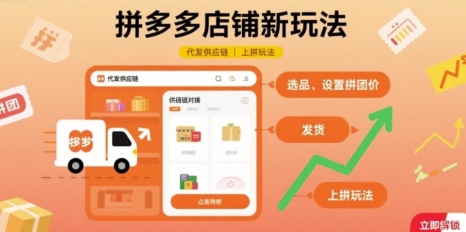 拼多多店铺新玩法，代发供应链上拼玩法 - 宏盛创业网-宏盛创业网