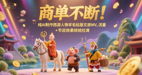 商单不断！纯AI制作西游人物羊毛毡版文旅MV，流量+节目效果统统拉满 - 宏盛创业网-宏盛创业网