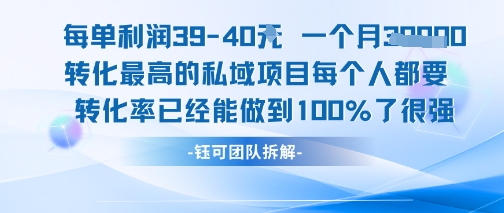 每单利润40一个月7k+转化最高的私域项目，每个人都要的产品转化率已经能做到100% - 宏盛创业网-宏盛创业网