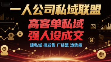 一人公司私域联盟，高客单私域，强人设成交，建私域 搞发售 广结盟 造势能 - 宏盛创业网-宏盛创业网