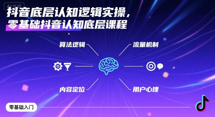 抖音底层认知逻辑实操，零基础抖音认知底层课程 - 宏盛创业网-宏盛创业网