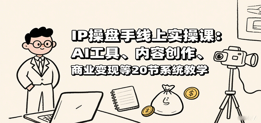 IP操盘手线上实操课：AI工具、内容创作、商业变现等20节系统教学 - 宏盛创业网-宏盛创业网