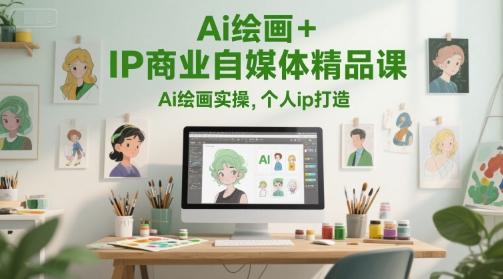 Ai绘画+IP商业自媒体精品课，Ai绘画实操，个人ip打造 - 宏盛创业网-宏盛创业网