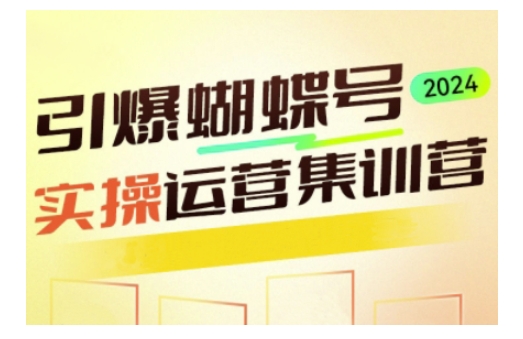 引爆蝴蝶号实操运营，助力你深度掌握蝴蝶号运营，实现高效实操，开启流量变现之路 - 宏盛创业网-宏盛创业网