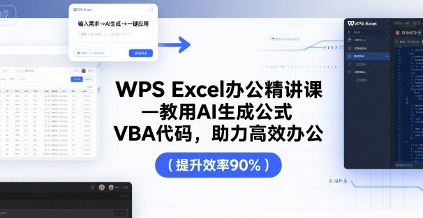 WPS Excel办公精讲课，教用 AI 生成公式，VBA 代码，助力高效办公 - 宏盛创业网-宏盛创业网