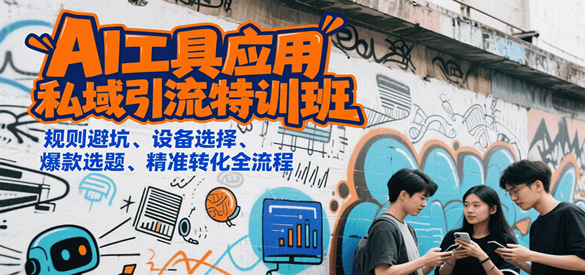 AI工具应用私域引流特训班，规则避坑、设备选择、爆款选题、精准转化全流程 - 宏盛创业网-宏盛创业网