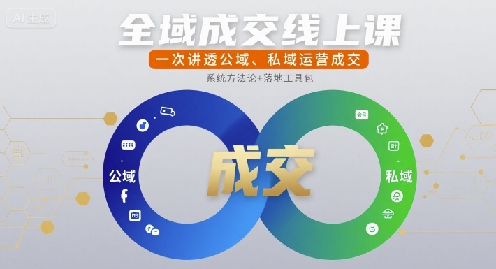 全域成交线上课，一次讲透公域、私域运营成交 - 宏盛创业网-宏盛创业网