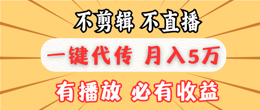 不剪辑不直播，一键代发，月入5万懒人必备，我出视频你来发 - 宏盛创业网-宏盛创业网