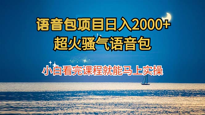 语音包项目 日入2000+ 超火骚气语音包小白看完课程就能马上实操 - 宏盛创业网-宏盛创业网