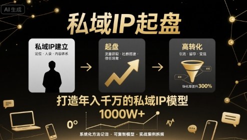 私域IP起盘，私域ip建立、起盘、高转化，打造年入千万的私域ip模型 - 宏盛创业网-宏盛创业网