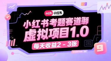 小红书考题赛道虚拟项目1.0，项目操作简单，每天收益2-3张 - 宏盛创业网-宏盛创业网