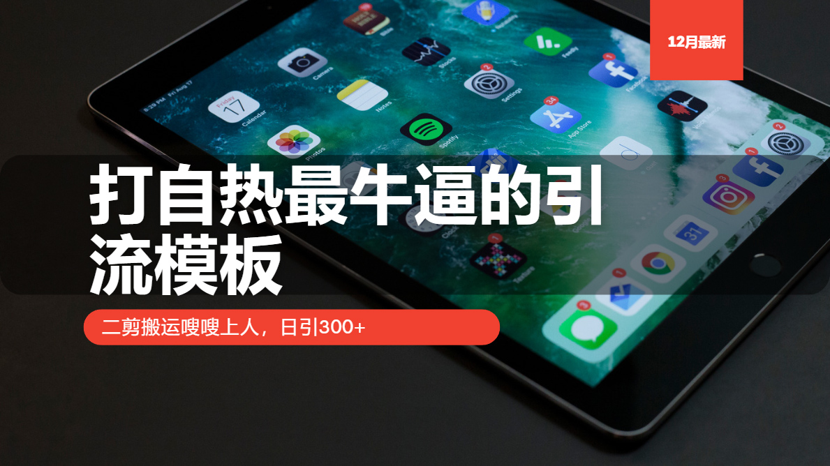 打自热最牛逼的引流模板，二剪搬运嗖嗖上人，日引300+ - 宏盛创业网-宏盛创业网