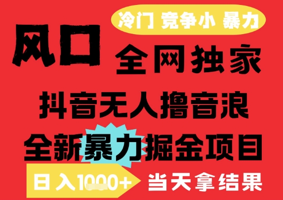 25年6月高爆抖音无人直播最新撸音浪掘金项目，解放双手小白可做，无脑日入1k+，门槛低【揭秘】 - 宏盛创业网-宏盛创业网