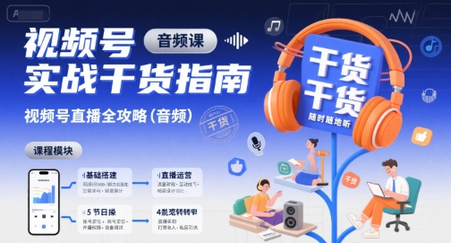 视频号实战干货指南，视频号直播全攻略(音频) - 宏盛创业网-宏盛创业网