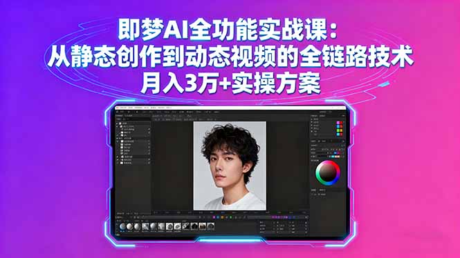 即梦AI全功能实战课：从静态创作到动态视频的全链路技术 月入3万+实操方案 - 宏盛创业网-宏盛创业网