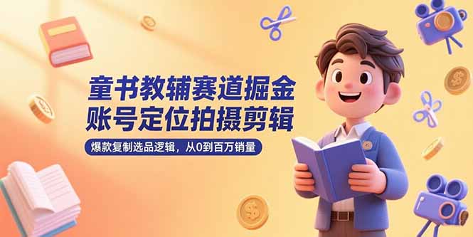 童书教辅赛道掘金，账号定位拍摄剪辑，爆款复制选品逻辑，从0到百万销量 - 宏盛创业网-宏盛创业网