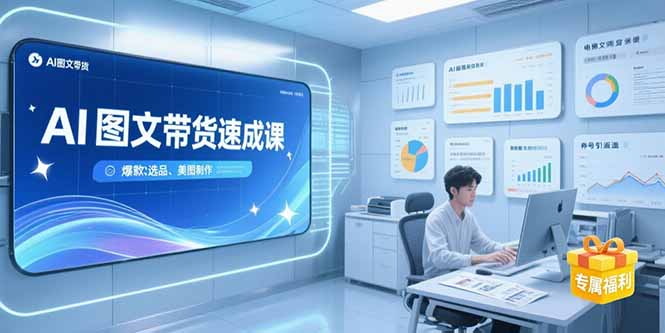 AI图文带货速成课，养号引流秘籍，爆款选品策略，美图制作全流程 - 宏盛创业网-宏盛创业网