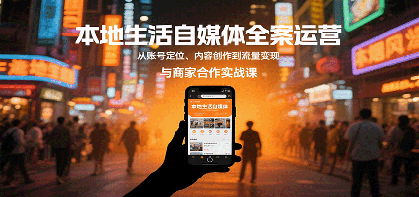 本地生活自媒体全案运营，从账号定位、内容创作到流量变现与商家合作实战课 - 宏盛创业网-宏盛创业网