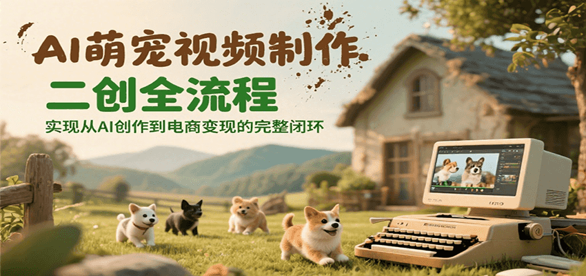 AI萌宠视频制作二创全流程，实现从AI创作到电商变现的完整闭环 - 宏盛创业网-宏盛创业网